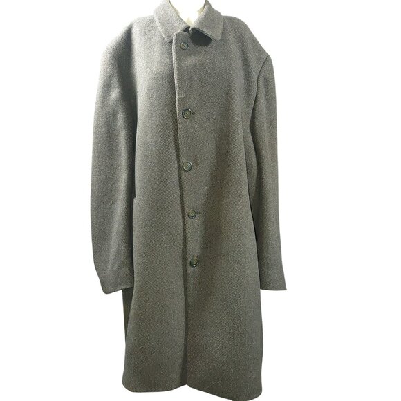 Lauren Ralph Lauren Brown Wool Blend Overcoat With Button Front Lined Interior - Picture 9 of 16